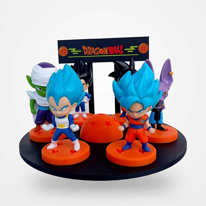 Pedestal das Sete Esferas Dragon Ball Super - Suporte 6 Figuras Menu Super Saiyan
