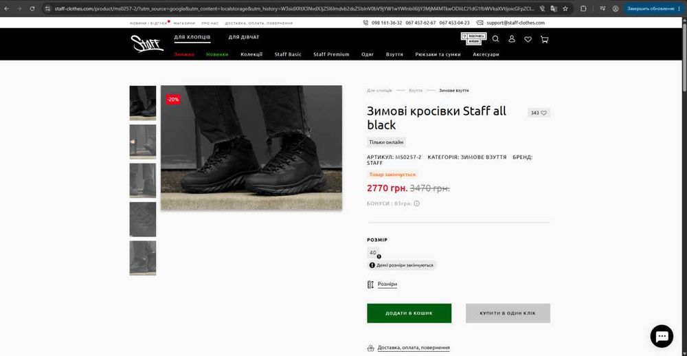 Зимні кросівки Staff all black