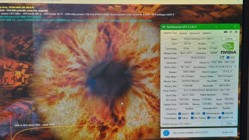 Продам ігрову відеокарту nVidia GeForce GTX 1080ti 11Gb 352bit