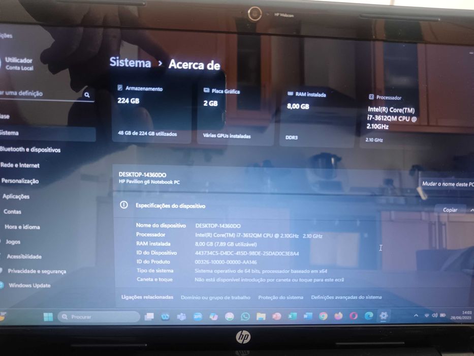 HP Pavillion G6-2017sp intel i7 em bom estado