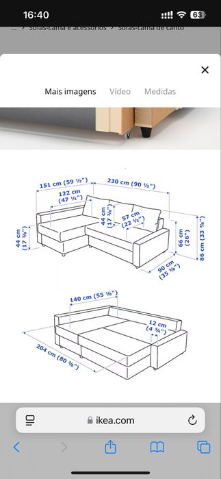FRIHETEN Sofá-cama de canto c/arrumação, Skiftebo cinz esc.