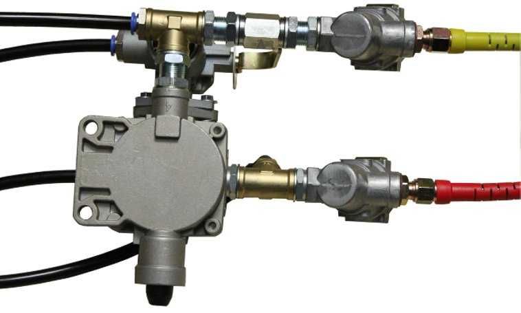 Zestaw  hamulców 2-przewodowych z wyjściem na drugą przyczepę tekalan