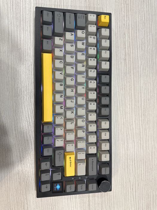 Ajazz AK820 Pro !ГАРАНТІЯ! сіро жовта клавіатура RGB нова ТОП