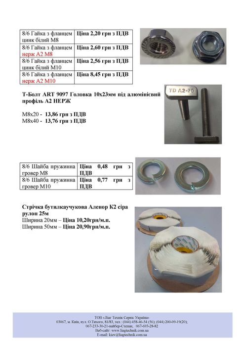 Кріплення для сон панелей:профілі оцинк.41х41,41х21,41х82та НЕРЖ.30х30