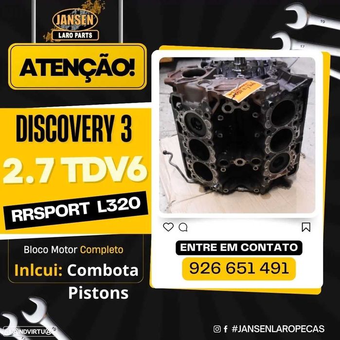 Land Rover Discovery 3 cambota piston bloco motor sport L320 2.7tdv6