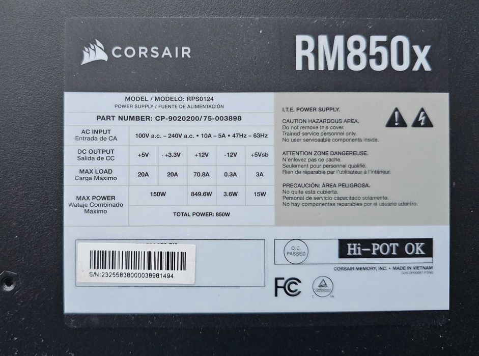 Corsair RM850x 850W