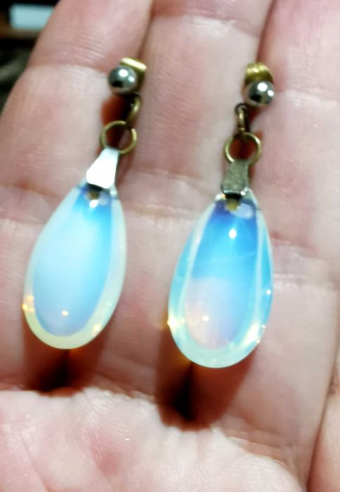 Бусы, серьги, брошь Лунный камень