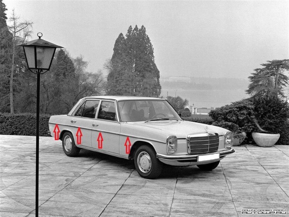 listwy dookoła auta 10szt mercedes w114 w115