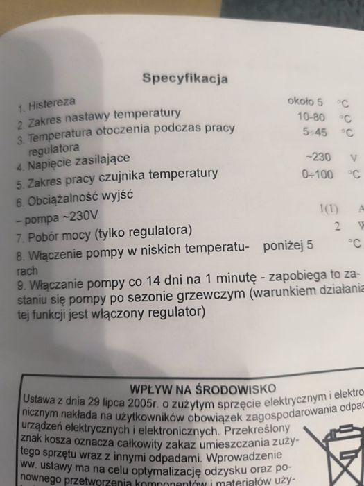 Manualny Sterownik DO Pompy CENTRALNEGO Ogrzewania ART P+,