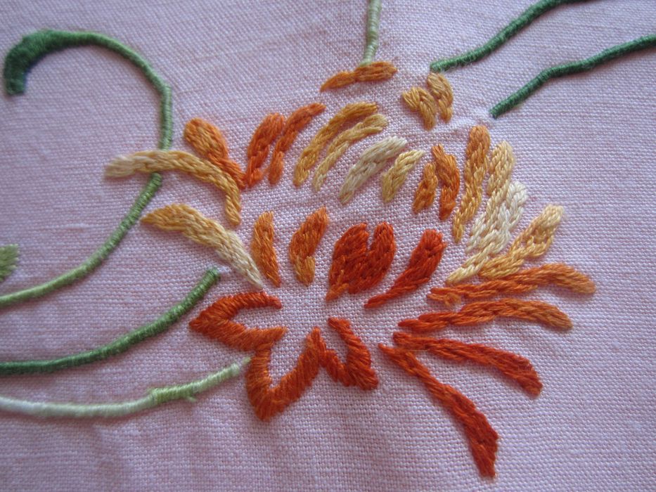 Lençol Mega Linho Bordado Manual- Antigo/ como Novo-Fronhas