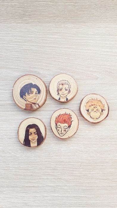Anime Wood Decoration Tokens