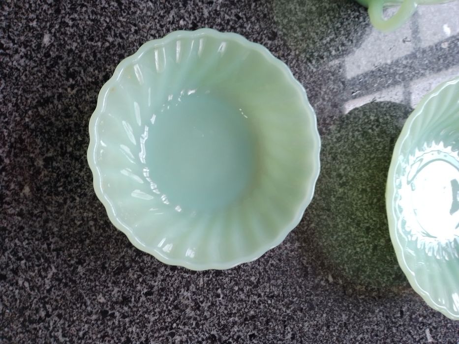 Peças para chá de vidro verde anchor