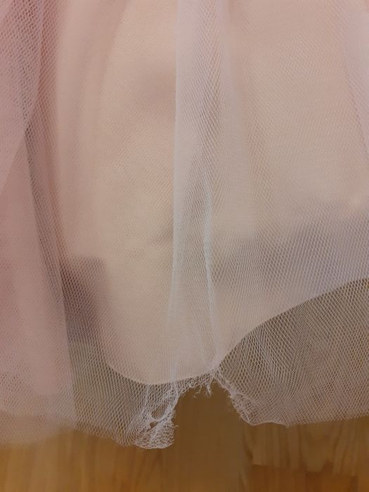 Sukienka studniówka szyfon S 36 Lacoria elegancka wesele biała brudny