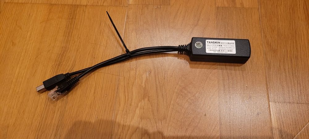 Rozdzielacz zasilania PoE, 5V/2A ze złączem USB