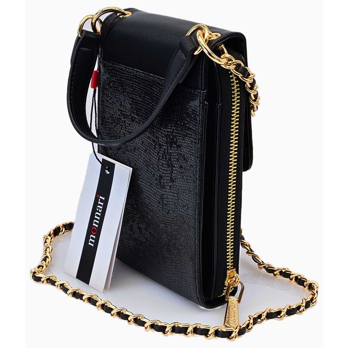 MONNARI Torebka Damska Listonoszka Na Ramię Torebko-Portfel Beżowa