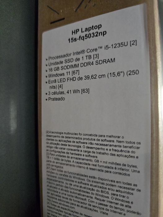 HP 15S-FQ5032NP Laptop (15.6'' - Intel Core i5-1235U - RAM: 16 GB -64741040047873121