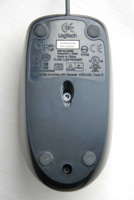 Мышка Logitech B100 USB Black