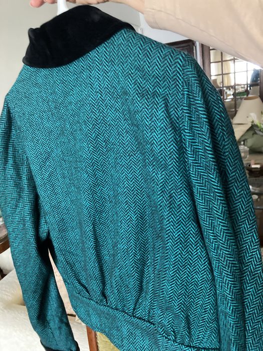 Casaco verde com veludo