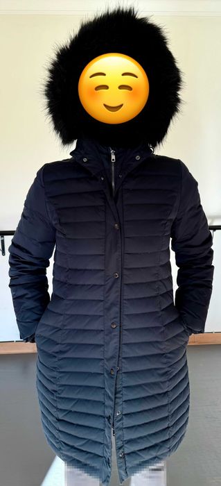 Casaco de Inverno feminino com enchimento de pena.