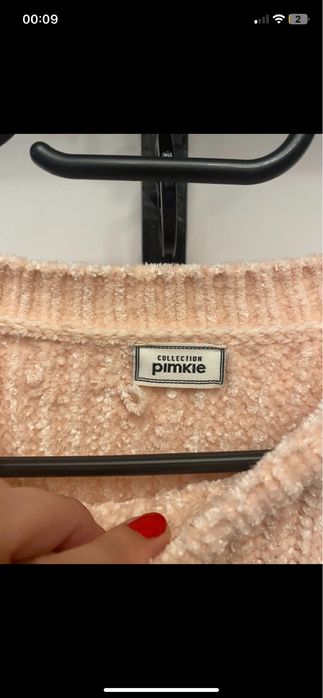 Sweterek sweter krótki pimkie pudrowy róż XS/S cieplły miękki szkoła