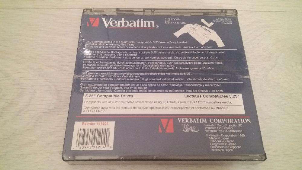 (НОВЫЙ!) Магнитооптический диск Verbatim Optical 2.6 GB REWRITABLE