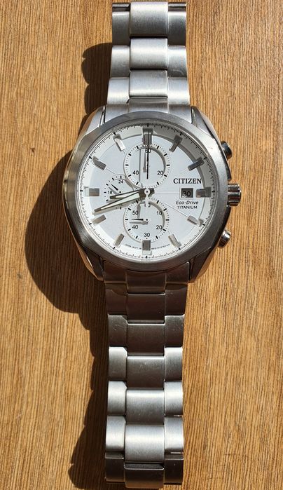 Citizen Eco-Drive Super Titanium Chronograph Mostrador Branco (CA0021-53A)