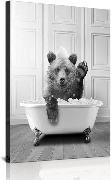 Foto Obraz 50 X 70 CM płótno print plakat zabawny tapeta do łazienki