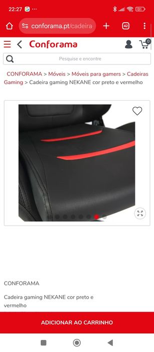 Cadeira  gaming nova