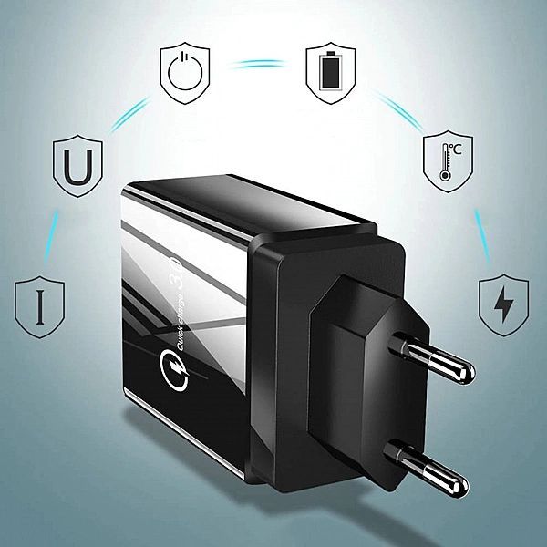 Ładowarka Sieciowa 3xUSB + Usb Qc3.0