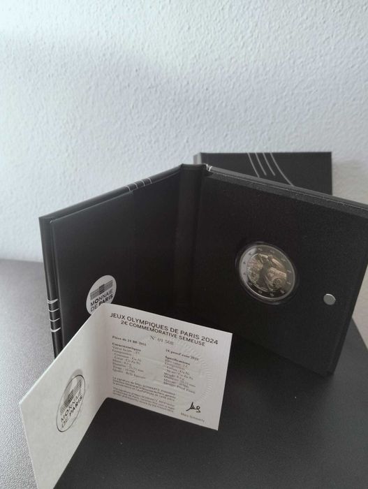 Moedas comemorativas 2€ França Proof Paris - Conjunto 4 moedas
