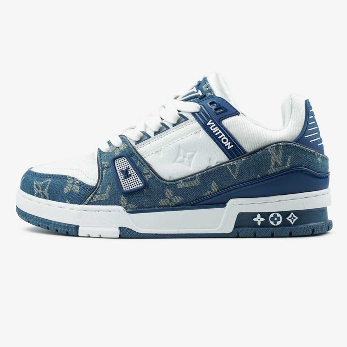 Кросівки Louis Vuitton Trainer White/Blue premium