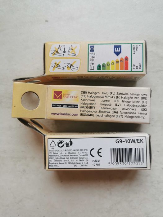 Żarówka halogenowa Kanlux G9-40W/EK
40W
G9
230V