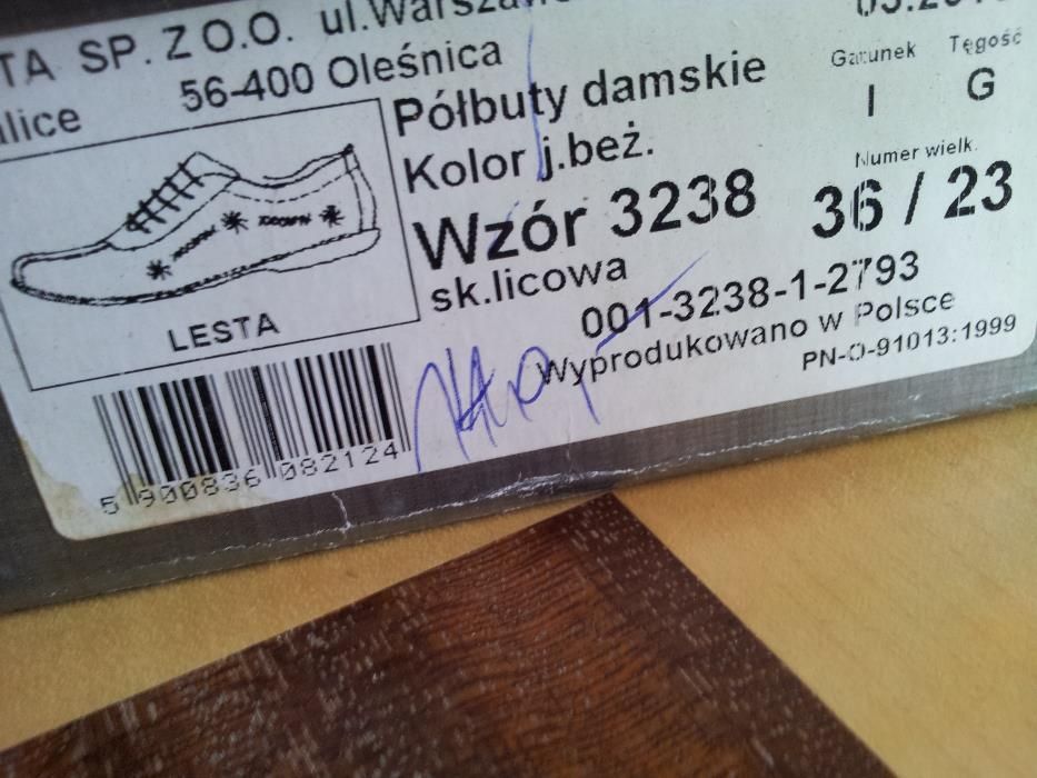 Obuwie Lesta rozm.36