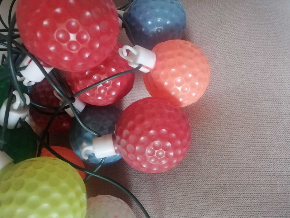 Lampki choinkowe piłeczki kule prl vintage