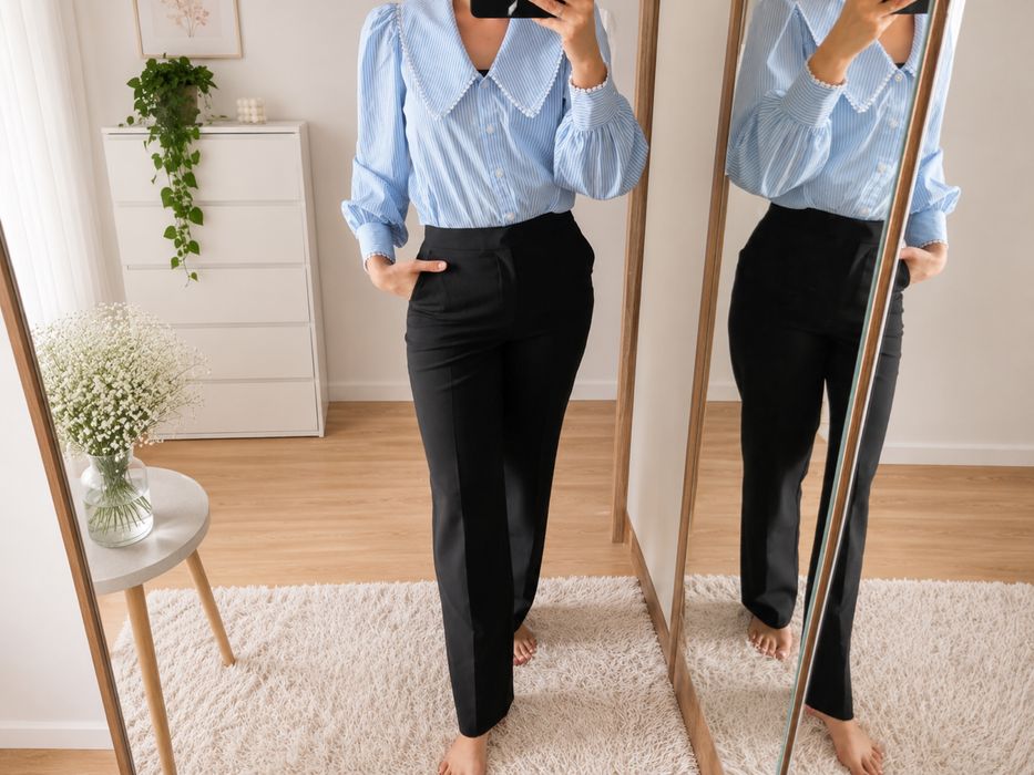 Eleganckie spodnie Zara prosta nogawka