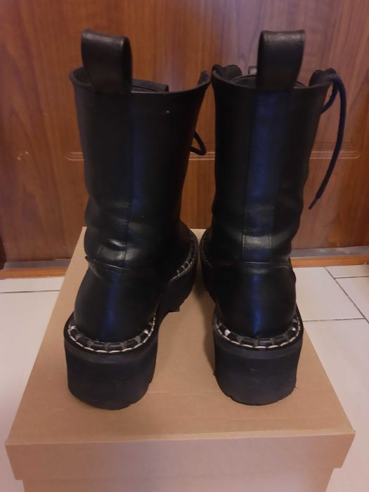 Bohema Clothing Worker Monster Black botki ze skóry z winogron r. 36