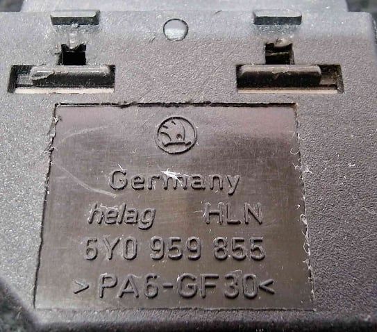 Comando / Botão / Interruptor Vidros Frente Direito 6Y0959855 - SKODA FABIA I