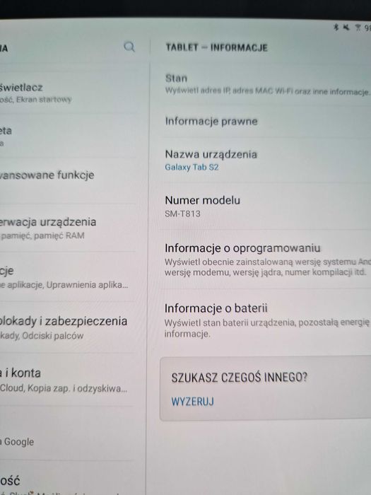 Tablet Samsung tab S2 z dodatkową karta pamięci  SD