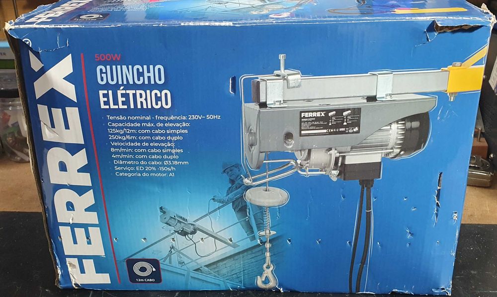 Guincho Eletrico Ferrex 500 W de 12 metros,  Mais Braço Basculante