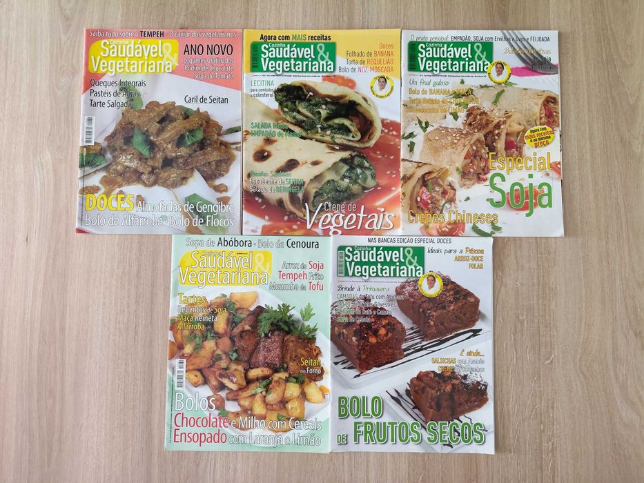 Pack 5 revistas “Cozinha Saudável & Vegetariana”, Receitas Vegetarianas