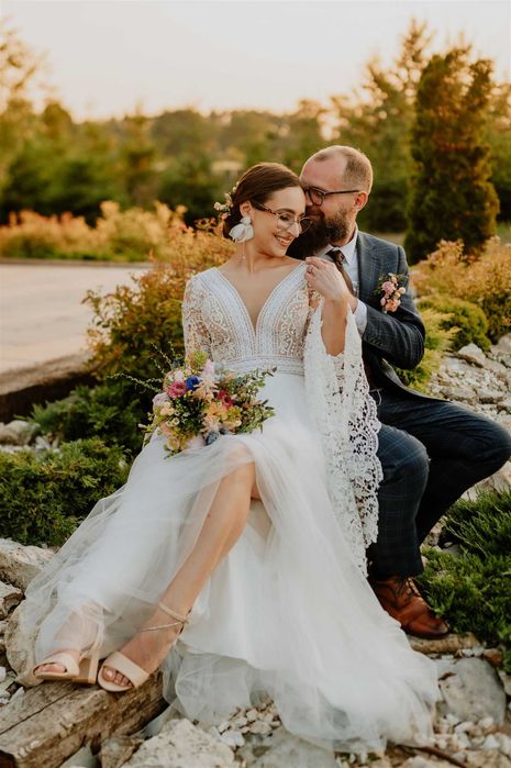 Boho piękna suknia ślubna