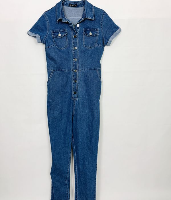 Jeansowy kombinezon z krótkim rękawem M 38 Shein