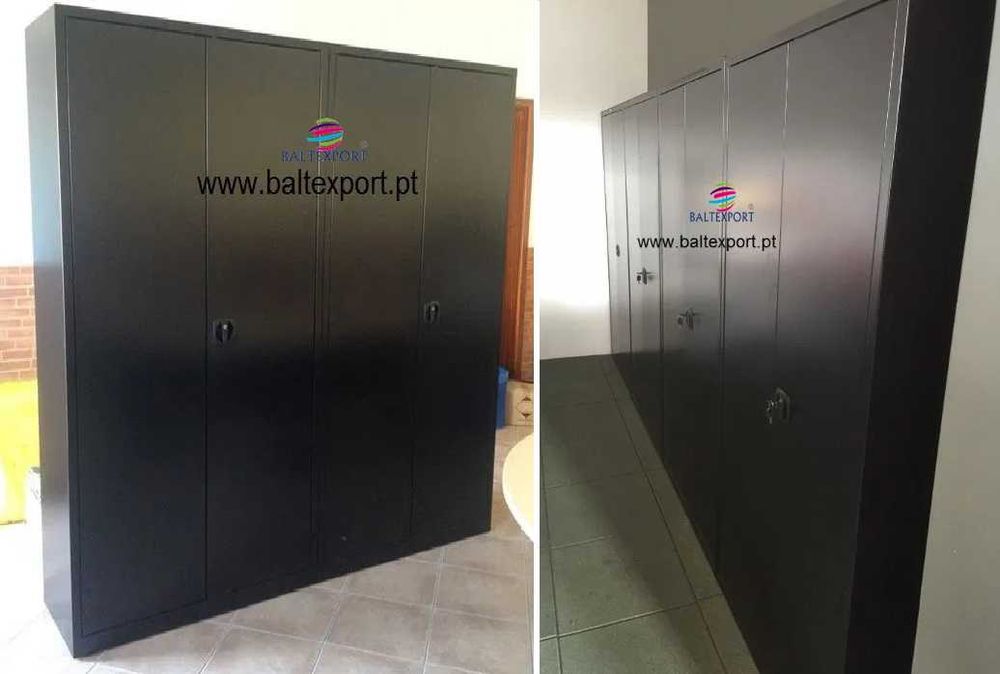 Armário Metálico Portas Bater 1950x1000x420 c/ 4 Prateleiras Amovíveis