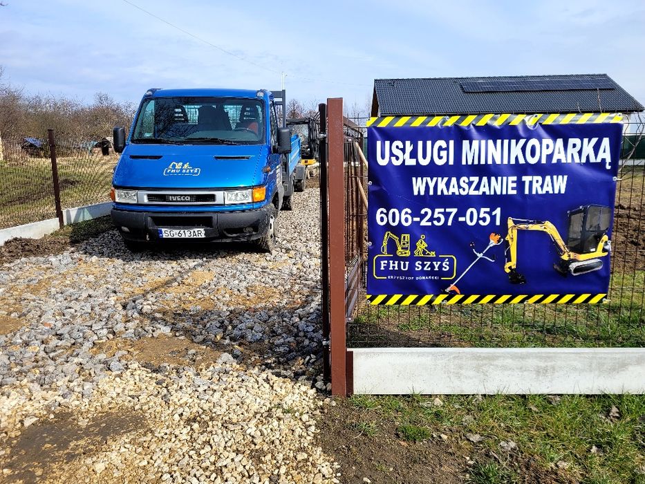 Usługi minikoparką, hydroizolacja fundamentów, drenaż