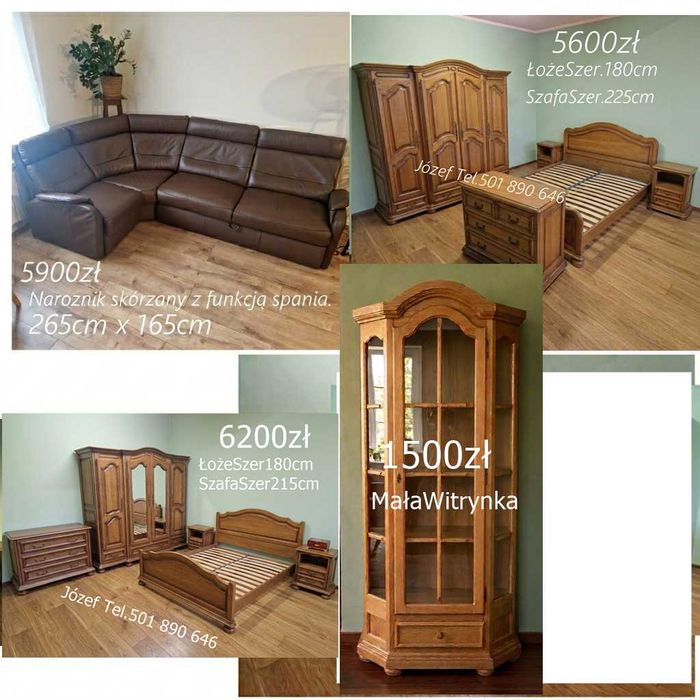 Piękna Sypialnia Dębowa - Meble do Sypialni - Polecam