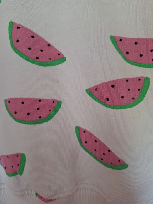 Bluza Zara 110 biała różowa arbuzy
