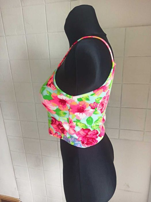 Neonowe kwiaty krótka bluzka Prague