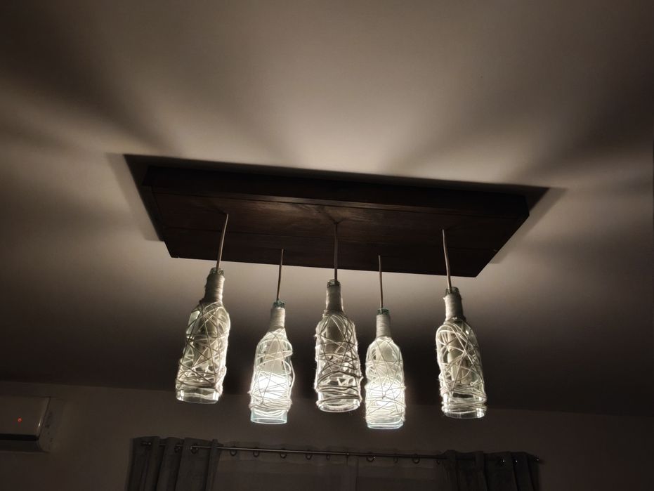 Żyrandol z butelek handmade