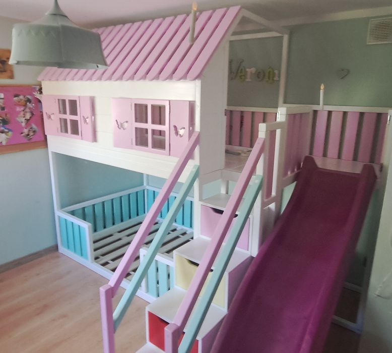 Łóżko piętrowe drewniane 120x180