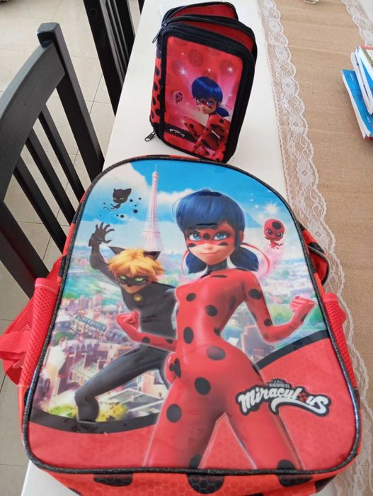 Kit Lady Bug Mochila e Estojo